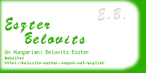 eszter belovits business card